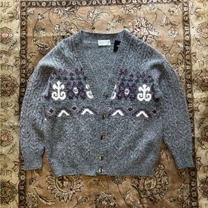 Vintage Made in Italy Patterned Knit Cardigan